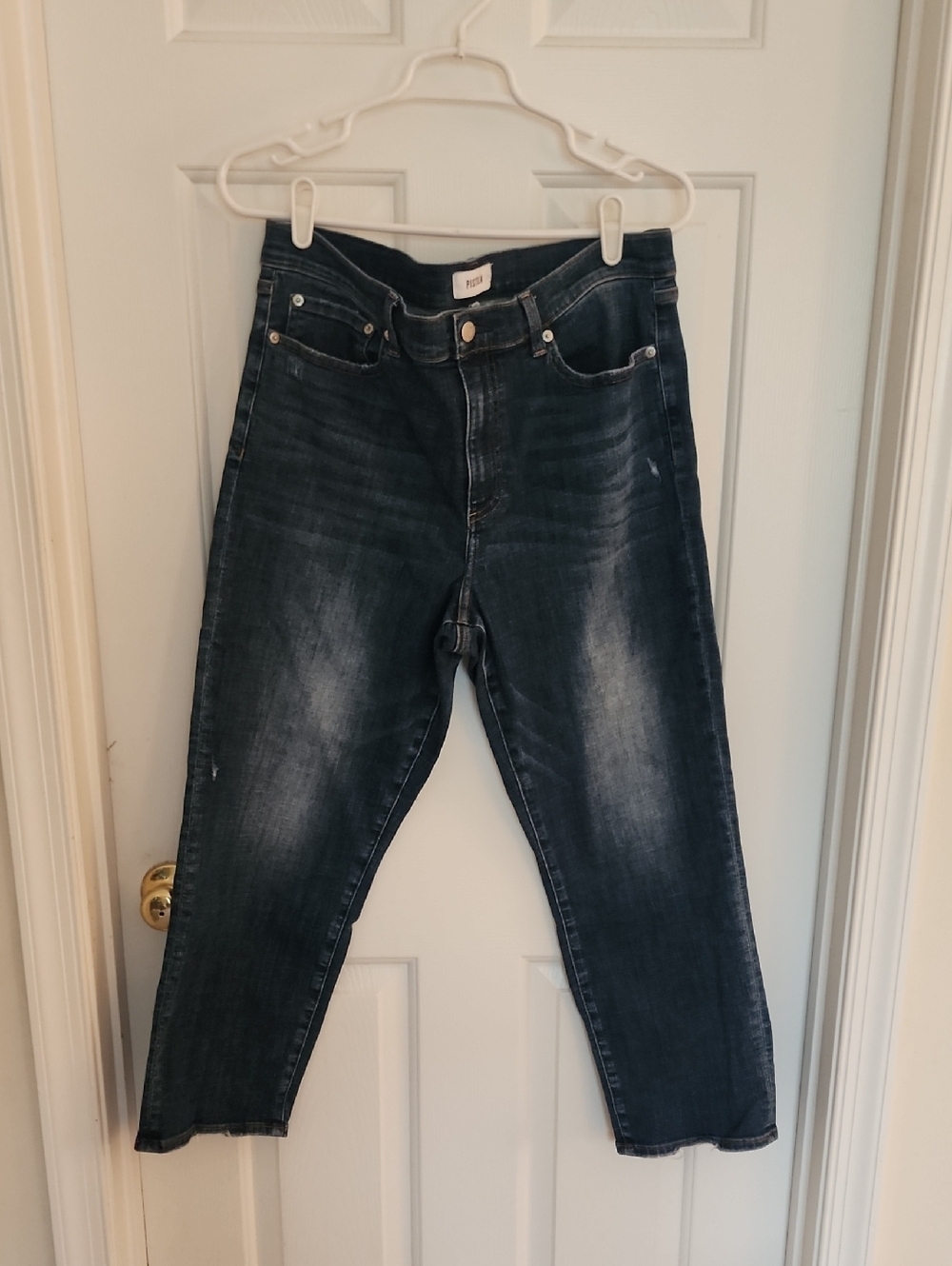 Pistola Dark Blue Straight Ankle Cropped Women’s Jeans